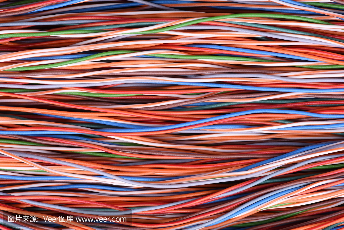 计算机和互联网的彩色电缆